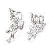 Brass Pave Clear Cubic Zirconia Butterfly Stud Earring Findings KK-N232-450P-2