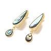 Teardrop Brass Fold Over Clasps KK-Z073-35G-03-1