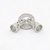 Brass Micro Pave Cubic Zirconia Fold Over Clasps ZIRC-P003-27P-2