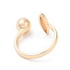 Brass Oval & Round Open Cuff Rings for Women RJEW-G288-03G-3