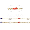 Handmade Brass Enamel Lip Link Chains CHC-M024-26G-02-2