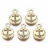 Brass Micro Pave Clear Cubic Zirconia Pendants KK-Q277-043-NF-1