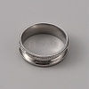 201 Stainless Steel Grooved Finger Ring Settings STAS-WH0027-26H-P-2