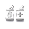 304 Stainless Steel Lady of Guadalupe Pendants STAS-R112-003-2
