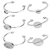 3Pcs 3 Styles 201 Stainless Steel Cuff Pad Ring Settings FIND-LP0001-07P-1