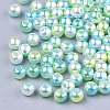 Rainbow ABS Plastic Imitation Pearl Beads X1-OACR-Q174-10mm-03-2