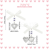 2Pcs 316 Stainless Steel Locket Heart Wedding Bouquet Pendants Decorations HJEW-UN00043-3