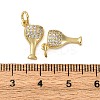 Brass Micro Pave Clear Cubic Zirconia Charms KK-P308-82G-3