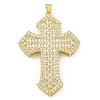 Rack Plating Brass Pave Cubic Zirconia Pendants KK-U029-02G-04-1