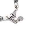 Natural Howlite & Synthetic Hematite Round Beaded Bracelet BJEW-P339-02P-06-3