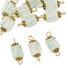 10Pcs Transparent Crackled Glass Cube Connector Charms PALLOY-JF03945-1