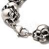 304 Stainless Steel Skull Link Chain Bracelets BJEW-E094-14AS-3