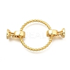 Flat Round Rack Plating Brass Fold Over Clasps KK-S508-20G-1
