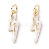 Brass Micro Pave Clear Cubic Zirconia Pendants ZIRC-A019-12G-D-1