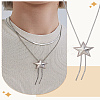 1Pc Adjustable Zinc Alloy Star Lariat Necklaces for Women NJEW-LP0009-10-1
