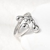 5Pcs 304 Stainless Steel Open Cuff Rings for Women RJEW-K313-03P-2