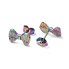 Ion Plating(IP) 304 Stainless Steel Grooved Bowknot Stud Earrings for Women EJEW-I285-05MC-2