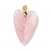 Natural Rose Quartz Pendants X-G-E570-01G-06-2