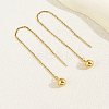 Geometric Circle Earrings with Tassel Studs 201 Stainless Steel Chain BK2334-9-1