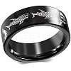 Shark Pattern 201 Stainless Steel Finger Rings FS-WG835B4-02-1
