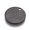 304 Stainless Steel Textured Pendants STAS-I098-01-12mm-B-1