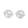 Brass Micro Pave Clear Cubic Zirconia Links Connectors ZIRC-G152-16P-1