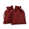 Polyester Imitation Burlap Packing Pouches Drawstring Bags X-ABAG-R005-9x12-M-2