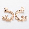 Branch Light Gold Plating Brass Glass Rhinestone Charms KK-M191-08-2