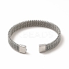 Non-Tarnish 304 Stainless Steel Mesh Chains Shape Open Cuff Bangle for Women LS-BJEW-C033-02P-3