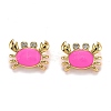 Real 18K Gold Plated Brass Micro Pave Clear Cubic Zirconia Charms ZIRC-L100-020F-G-1