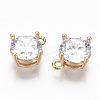 Brass Glass Rhinestone Charms GLAA-S179-33-RS-2