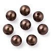 Spray Painted ABS Plastic Imitation Pearl Beads OACR-T015-05B-04-3