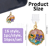 16Pcs 16 Styles PVC Mobile Dustproof Plugs HJEW-FH00212-2