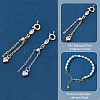 4Pcs 2 Colors Alloy & Brass Chain Extender with Cubic Zirconia FIND-PH0017-99-4