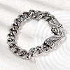 304 Stainless Steel Cuban Link Chains Bracelets for Unisex BJEW-A092-03P-3