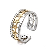 Adjustable 304 Stainless Steel Cuff Rings for Women RJEW-B150-01GP-09-4