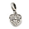 Rack Plating Alloy Crystal Rhinestone European Dangle Charms PALLOY-A009-17AS-1