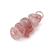 10Pcs 5 Colors 12 Constellation Natural Aquamarine & Citrine & Rose Quartz & Strawberry Quartz & Black Tourmaline Pendants PALLOY-JF02839-01-4
