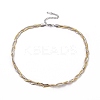 304 Stainless Steel Braided Cuban Link Chain Necklace for Women NJEW-P271-04B-1