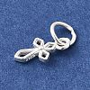 925 Sterling Silver Hollow Cross Charms STER-A048-15S-2