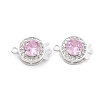 Flat Round Brass Micro Pave Cubic Zirconia Box Clasps KK-B125-15B-03S-1