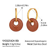Flat Round 304 Stainless Steel Hoop Earrings LS-MP0677-2-1
