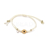 Sunflower Alloy Enamel Charms Braided Bracelets LS-BJEW-A016-01A-1