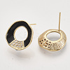 Brass Micro Pave Cubic Zirconia Stud Earring Findings X-KK-T054-36G-01-NF-2