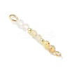 Faceted Round Natural Quartz Crystal & Gold Rutilated Quartz & Yellow Opal Beaded Connector Charms PALLOY-JF03530-04-2
