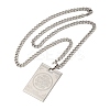 201 Stainless Steel Islamic Allah Rectangle Twisted Chain Necklaces LS-NJEW-Q002-07P-2