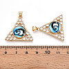 Brass Micro Pave Clear Cubic Zirconia Pendants for Women KK-T070-90A-06-3