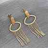 304 Stainless Steel Tassel Stud Earrings EJEW-Z098-04G-1