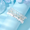 3Pcs Natural Quartz Crystal & Synthetic White Howlite & Natural White Moonstone Chip Beaded Stretch Bracelet Sets BJEW-JB10857-2