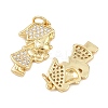 Brass Cubic Zirconia Pendants KK-L251-40G-02-2
